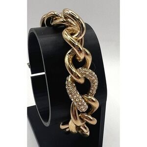 Victoria's Secret Pavé Crystal Chunky Chain Toggle Bracelet 7.5"‎